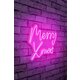 Ukrasna plastična LED rasvjeta, Merry Christmas - Pink