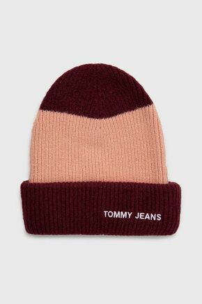 Kapa s dodatkom vune Tommy Jeans boja: bordo