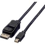 Value Mini-DisplayPort / DisplayPort adapterski kabel Mini DisplayPort utikač, DisplayPort utikač 1.50 m crna 11.99.5638 sa zaštitom DisplayPort kabel