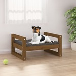 Krevet za pse boja meda 55,5 x 45,5 x 28 cm od masivne borovine