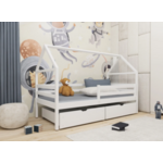 Drveni dječji krevet Aron s ladicom 160x80 cm, bijeli