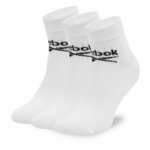 Set od 3 para unisex visokih čarapa Reebok R0429-SS24 (3-pack) Bijela