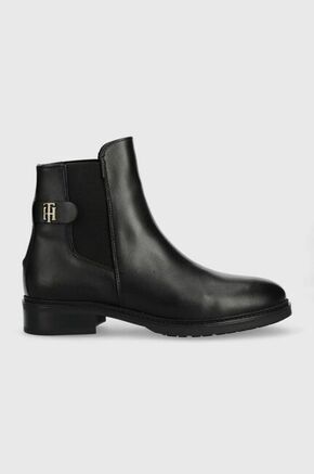 Kožne gležnjače Tommy Hilfiger Th Leather Flat Boot za žene