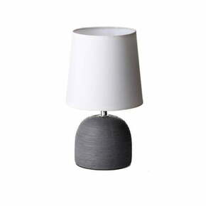 Siva stolna lampa keramička s tekstilnim sjenilom (visina 27