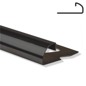 Lajsna za pločice LUX INOX profil zaobljeni 10mm BLACK (crni inox) - 2