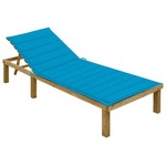 Ležaljka za sunčanje s plavim jastukom od impregnirane borovine