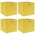 vidaXL Kutije za pohranu 4 kom žute 32 x 32 x 32 cm od tkanine