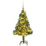 Umjetno božićno drvce 150 LED s kuglicama i snijegom 150 cm