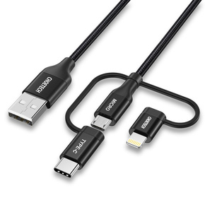 Choetech IP0030-BK 3in1 USB-A/MFI Lightning - USB-C - microUSB Cable 1