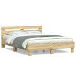 Okvir za krevet s uzglavljem boja hrasta 140x190 cm drveni