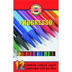 KOH-I-NOOR Progresso Woodless Coloured Pencils (12 Pieces)