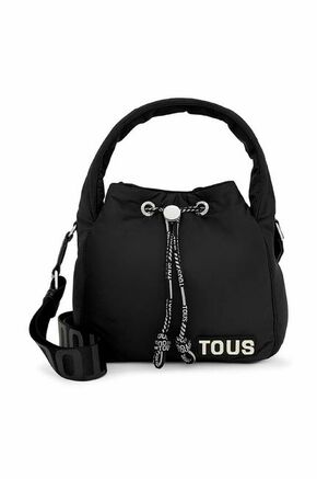 Torba Tous Carol Sof boja: crna - crna. Srednje veličine torba iz kolekcije Tous. Model na kopčanje