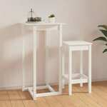 vidaXL Barski stol bijeli 60 x 60 x 110 cm od masivne borovine
