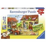 Ravensburger slagalica Rad na farmi, 2 x 12 dijela (7560)