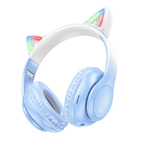 hoco. Slušalice bežične sa mikrofonom, Bluetooth - W42 Cat Ears, Crystal Blue