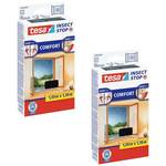 tesa Insect Stop COMFORT komarnik za prozore u pakiranju od 2 komada - zaštita od insekata samoljepljivom čičak trakom - mreža protiv komarica bez bušenja - antracit (prozirno) tesa COMFORT 55396-0...