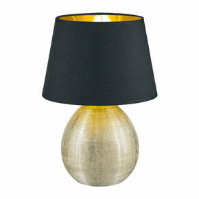 Crna stolna svjetiljka od keramike i tkanine Trio Luxor