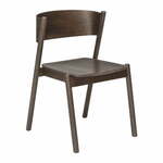 Smeđa blagovaonska stolica od hrastovine Oblique - Hübsch