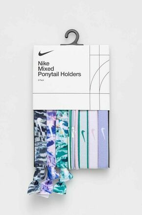Gumice za kosu Nike 9-pack boja: ljubičasta - ljubičasta. Gumice za kosu iz kolekcije Nike. izrađen od elastičnog materijala.