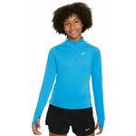 Majica kratkih rukava za djevojčice Nike Kids Dri-Fit Long Sleeve 1/2 Zip Top - light photo blue/white