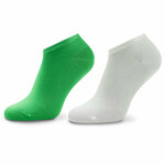 Set od 2 para niskih ženskih čarapa Tommy Hilfiger 343024001 Green/Marshmallow 038