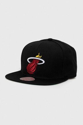 Kapa sa šiltom s dodatkom vune Mitchell&amp;Ness Miami Heat boja: crna