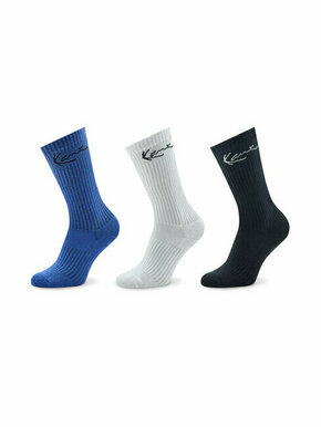 Set od 3 para unisex visokih čarapa Karl Kani Signature 3-Pack Sock 3003956 Blue/White/Black