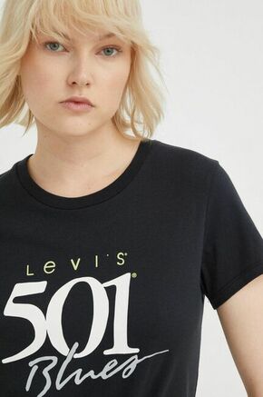 Pamučna majica Levi's boja: crna - crna. Lagana majica kratkih rukava iz kolekcije Levi's. Model izrađen od tanke