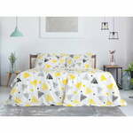 Žuto-bijela posteljina za krevet za jednu osobu od krepa 140x200 cm Top Class – B.E.S.