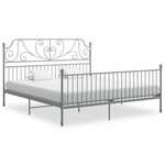 Okvir za krevet sivi metalni 200 x 200 cm