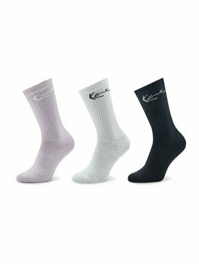 Set od 3 para unisex visokih čarapa Karl Kani Signature 3-Pack Sock 3104005 Lavender/Alack/White