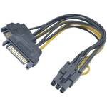 AKASA SATA ishrana PCI Express 6 pin transformator Crno 15cm AK-CBPW13-15
