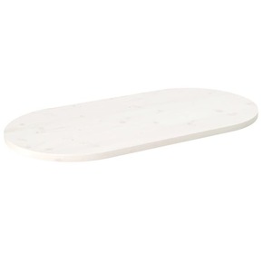 Ploča za stol bijela 90x45x2 5 cm od masivne borovine ovalna