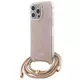 Originalna GUESS Hardcase GUHCP15LHC4SEP torbica za iPhone 15 Pro (Crossbody Cord 4G Print / pink)