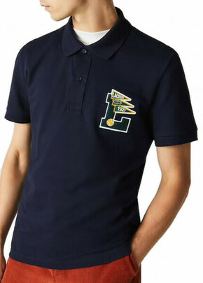 Muški teniski polo Lacoste Men’s Regular Fit L Badge Cotton Piqué Polo Shirt - navy blue