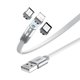 REMAX magnetski USB kabel + komplet utikača Lightning / USB tip C / mikro USB 2.1A 1m bijeli