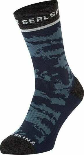 Sealskinz Reepham Mid Length Jacquard Active Sock Navy/Grey/Cream S/M Biciklistički čarape