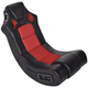 vidaXL Crno-crvena stolica za ljuljanje od umjetne kože s audio sustavom