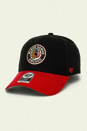 Chicago Blackhawks NHL '47 MVP Vintage Two Tone Logo Black Hokejska kapa s vizorom