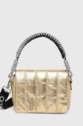 Torba Nobo boja: zlatna - zlatna. Mala torbica iz kolekcije Nobo. na kopčanje model izrađen od tekstilnog materijala.