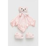 Cipelice za bebe UGG Bixbee And Lovey Bear Stuffie, boja: ružičasta - roza. Cipele za bebe iz kolekcije UGG. Model izrađen od tekstila. izrađena od materijala koji štiti od hladnoće, vjetra i snijega, s hidrofobnom zaštitom