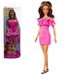 Barbie: Fashionista stilizirana lutka u ružičastoj haljini bez naramenica s volanima - Mattel