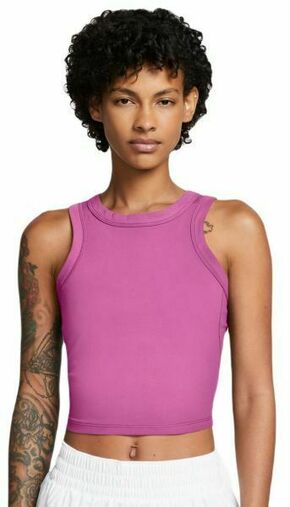 Ženska majica bez rukava Nike One Fitted Dir-Fit Short Sleeve Crop Tank - playful pink/black