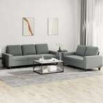 2-dijelni set sofa tamnosivi od tkanine