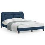 vidaXL Okvir kreveta s LED svjetlima plavi 140 x 190 cm od tkanine