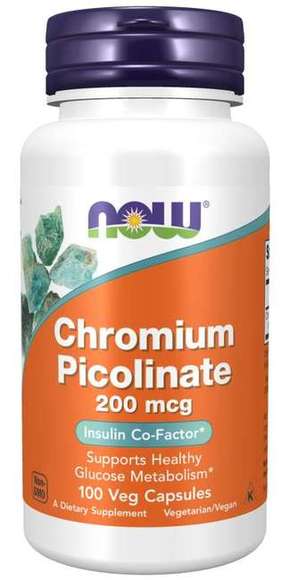 NOW Foods Chromium Picolinate 200 mc100 kaps. 100 kaps.