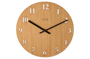 IZARI sat s numeričkim brojčanikom hrast 34 cm - crne kazaljke
