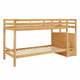 Dječji krevet od masivnog bora na kat s prostorom za odlaganje 90x200 cm u prirodnoj boji Alpi – Støraa