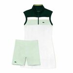 Ženska teniska haljina Lacoste Recycled Fiber Tennis Dress with Integrated Shorts - white/green