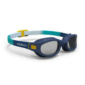 Naočale za plivanje 100 Soft vel. S s prozirnim staklima plavo-sivo-žute